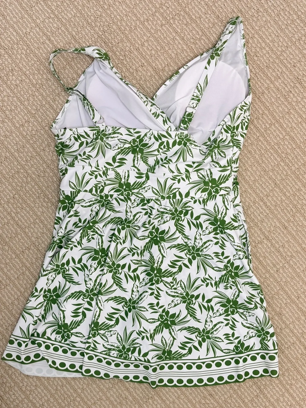 BloomChic White and Green Floral One-Piece Swimsuit